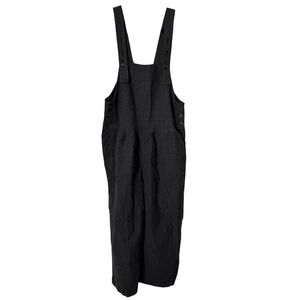 Samansa Mos2 Cotton Linen Minimalist Wide Leg Overalls Gray Jumpsuit Womens 6